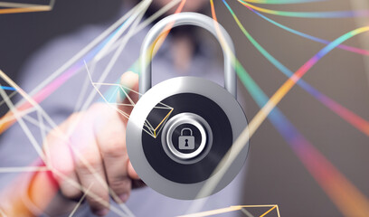 Information technology protected with firewall, secure access and encryption against cyber