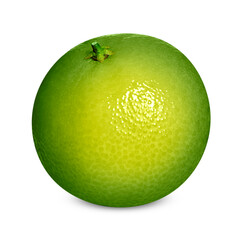 Fresh ripe green tangerine isolated on white