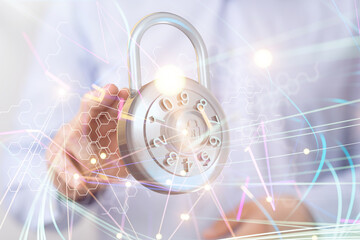 Information technology protected with firewall, secure access and encryption against cyber