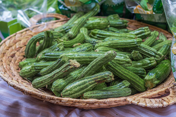 Zucchini in the market