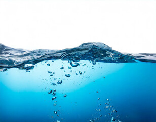 Wasser am unteren Rand isoliert auf weißen Hintergrund, Freisteller