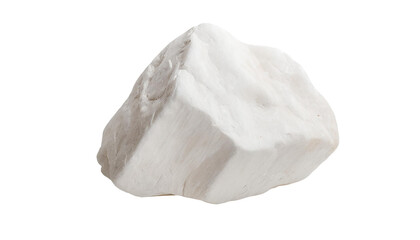 White stone, isolated on transparent background.