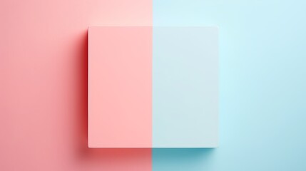 Fototapeta premium Abstract Coral Pink Paint with Pastel Blue Background. Creative Composition with Copy Space.