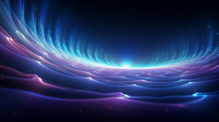 Fototapeta na wymiar A visually calming digital depiction of smooth blue waves rippling through an expansive space, symbolic of tranquility and workflow