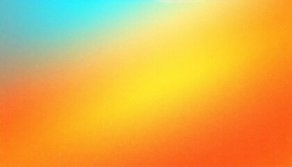 blue orange yellow, color gradient, abstract background smooth transition, empty space, grainy noise rough texture - obrazy, fototapety, plakaty