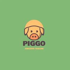 Piggy Logo Cartoon Character