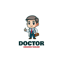 Cartoon Doctor Mascot Logo Design