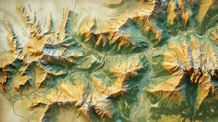 Exploring Colorado's terrain: A detailed topographic map highlighting the diverse landscape, from the soaring Rocky Mountains to the flowing rivers, a cartographer's delight