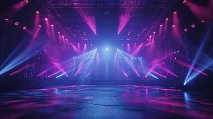 An enchanting aura emerges from the atmospheric dark stage with lasers, blues, and purples, setting a mystical tone for the product display.