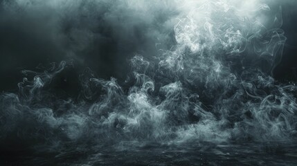 Dark, brooding concrete backdrop and swirling smoke create a striking focus for the product.