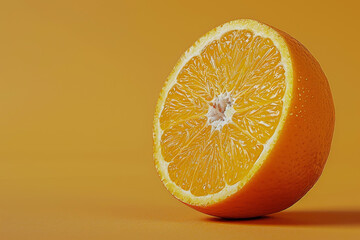 A orange with a orange color and a citrus smell and a professional overlay on the segments