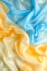 Obraz premium Vertical Blue, yellow, turquoise and beige in an avant-garde abstract color pattern.