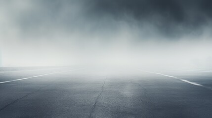 Creative Blurry Outdoor Asphalt Background with Mist - obrazy, fototapety, plakaty