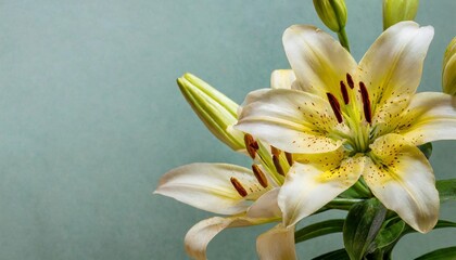 beautiful lily flower on the pastel background
