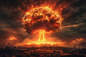 Nuclear Bomb Explosion, Nuclear Mushroom, Atomic Cloud, Nuclear Explosion, Apocalypse Catastrophe