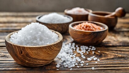 Fototapeta na wymiar salt in a hodgepodge on a wooden table