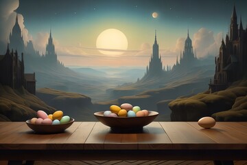 Abstract Easter background, Easter eggs.