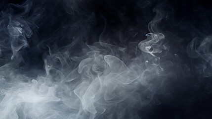 Dense White Smoke Fills Dark Background