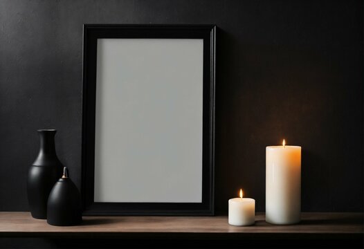 frame with candle