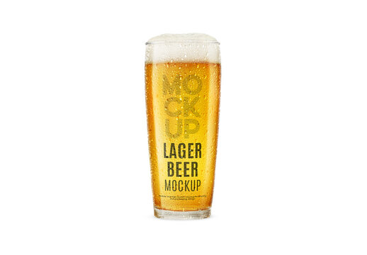 Lager Beer Glass Mockup