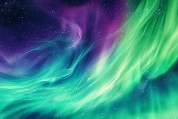 Foto op Canvas Compose a mottled background inspired by the dynamic and swirling patterns of the Northern Lights in a clear arctic sky, with vibrant greens, purples, and blues weaving across the heavens © Counter