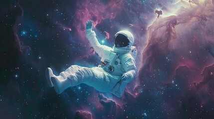 stretch astronaut yoga - obrazy, fototapety, plakaty