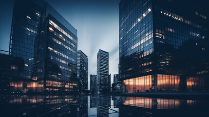 Fototapeta na wymiar Abstract business and finance background. Modern urban business district
