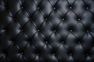Captioned tufted textile leather background, Texture of black leather and gold pin captioned backdrop