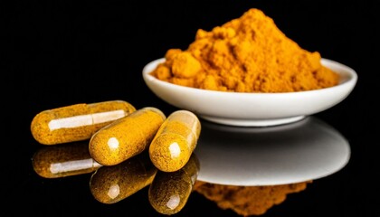 pill tumeric powder capsules transparent png