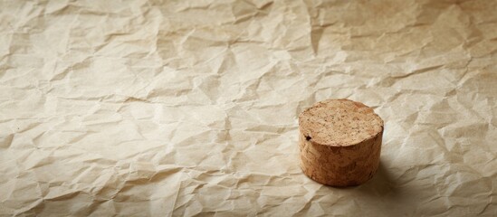 Close-up of a cork texture on a vintage piece of paper, rustic background concept