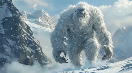 himalayas abominable snowman - obrazy, fototapety, plakaty