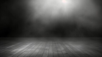 Empty Scene with Concentrated Floor Texture and Mist or Fog - obrazy, fototapety, plakaty