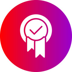 Badge Glyph Circle Gradient Icon