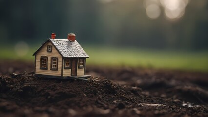 Serene Beauty: Captivating Photo of a Miniature House - Artificial Intelligence Artistry
