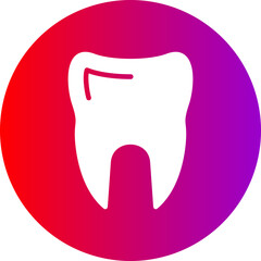 Dental Glyph Circle Gradient Icon