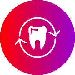 Teeth Glyph Circle Gradient Icon
