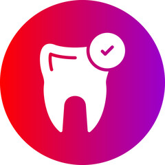 Teeth Glyph Circle Gradient Icon