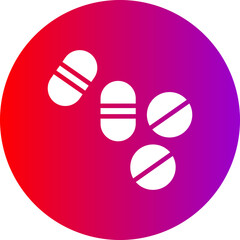 Pills Glyph Circle Gradient Icon