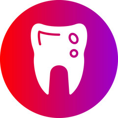 Caries Glyph Circle Gradient Icon
