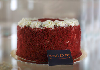 red velvet cake with cream