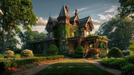 Fototapeta na wymiar luxurious victorian mansion