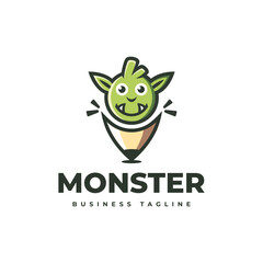 creative monster art logo vector