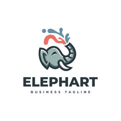 colorful elephant logo vector