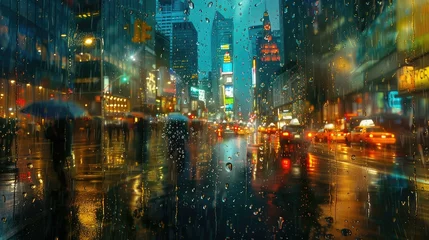 Photo sur Plexiglas TAXI de new york puddle new york rain