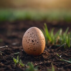 "Life in the Embrace of an Egg: Brief and Detailed Macro Photo" Generative AI