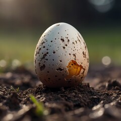 "Life in the Embrace of an Egg: Brief and Detailed Macro Photo" Generative AI
