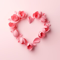 A heart symbol made of flowers, Mother's Day, Women's Day, Valentine's Day and love