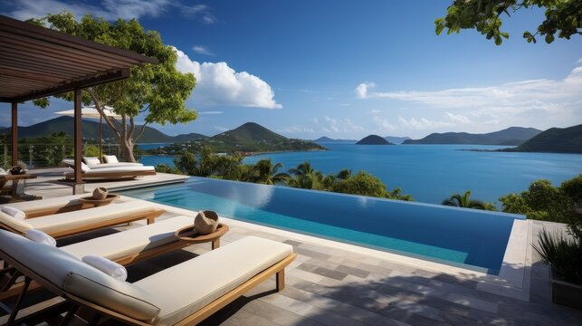  Luxurious pool with a stunning sea view