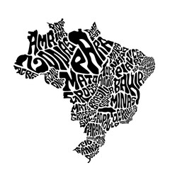 Brasil map typography