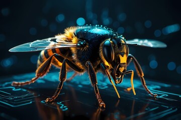 "Electronic Bee: Digital Art Magic and Generative AI Technology"